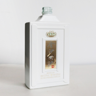 金沙回沙酒1930玻璃喷釉烤花瓶