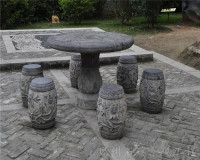 石桌石凳雕刻设计