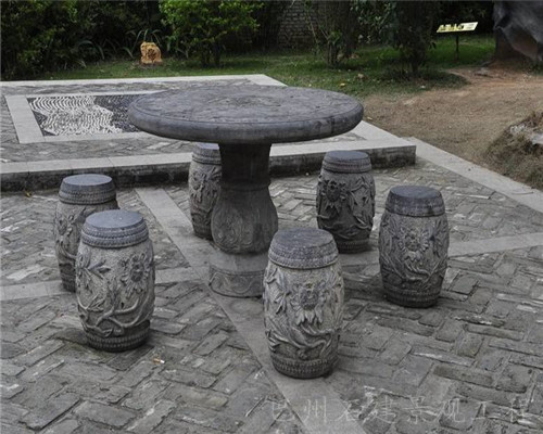 石桌石凳雕刻设计