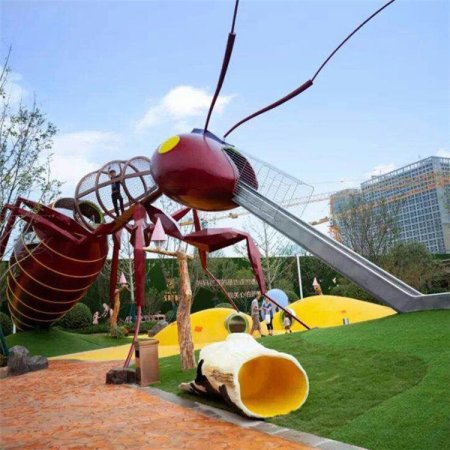 螞蟻造型非標不銹鋼組合滑梯
